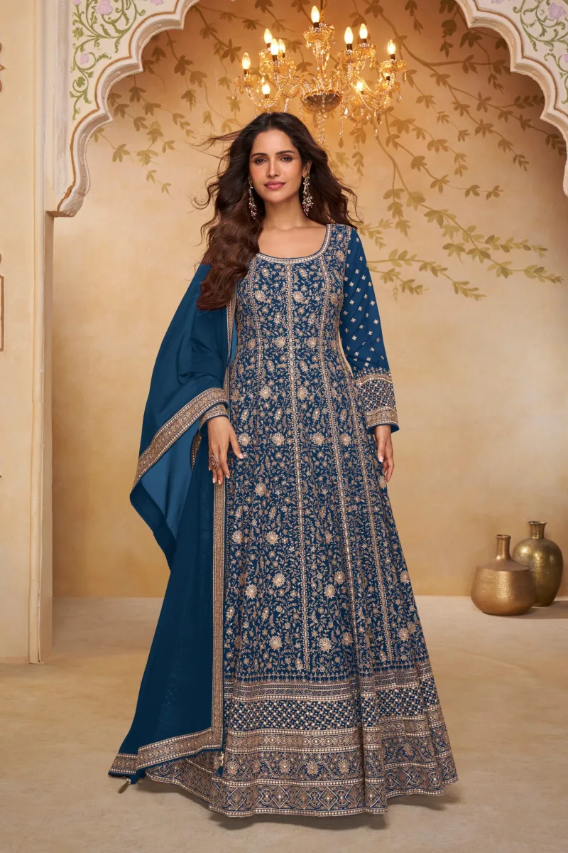 Libaas By Gulkayra Real Georgette Embroidery Gown With Dupatta